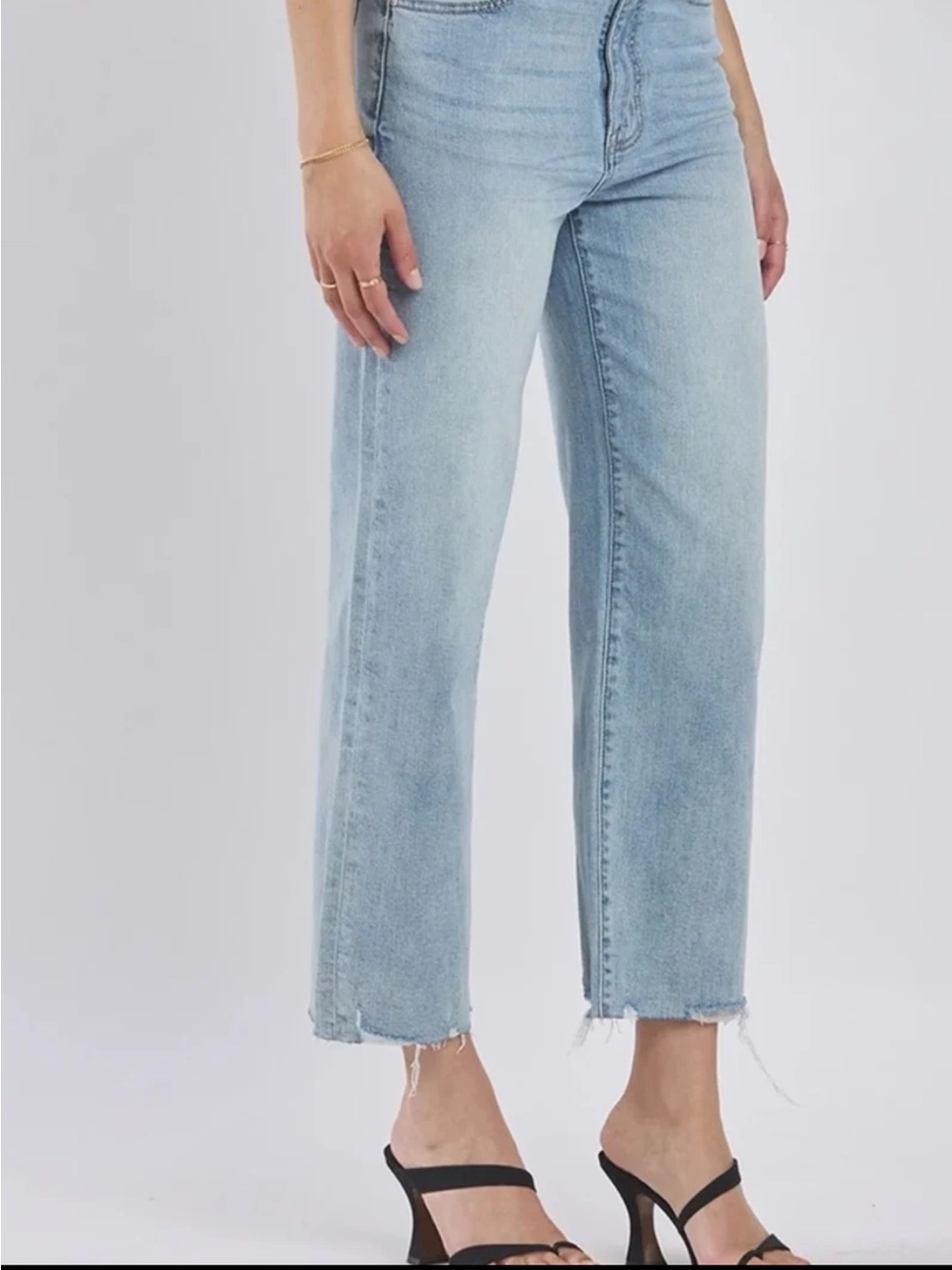 Eunina Dawn super high rise wide leg cropped jeans in Medium Wash size 11/30 - Picture 5 of 12